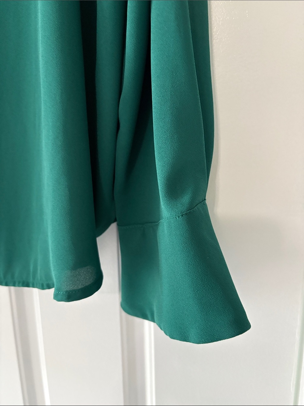 LOFT Green Ruffle-Trim Blouse - Picture 3 of 8